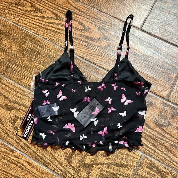 Butterfly Mesh Cami Crop Top - Picture 2 of 5